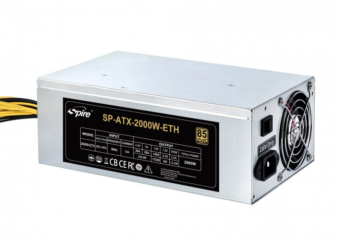 Цена БП Spire SP-ATX-2000W-BTC/ETH равна 200 евро