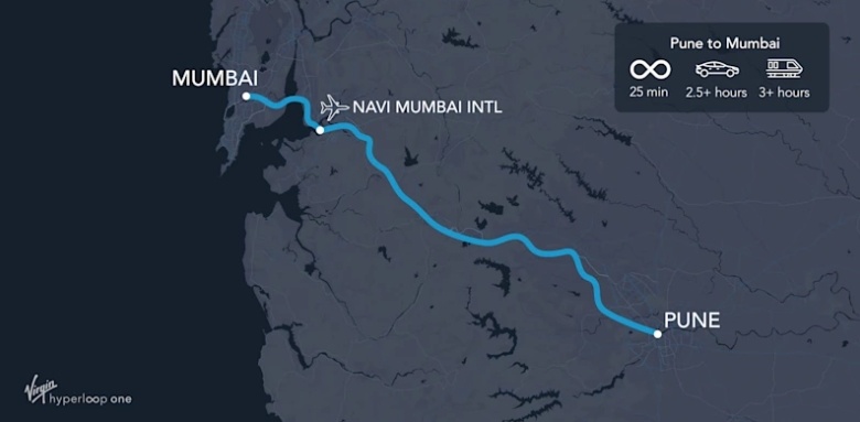 Virgin Hyperloop One хочет соединить веткой Hyperloop Мумбаи и Пуну