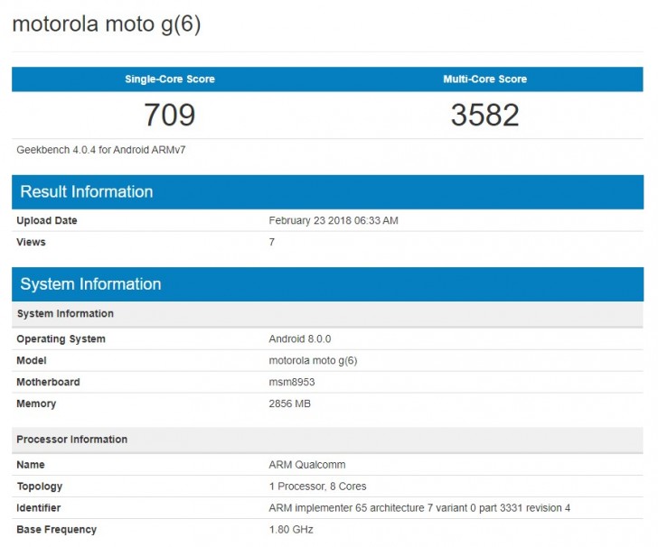 Судя по записи в базе данных Geekbench, устройство работает под управлением Android Oreo