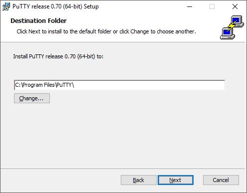 Установка PuTTY (Шаг 2) Установка PuTTY (Шаг 2)