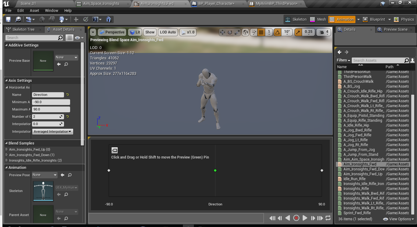 Как создать анимацию прицеливания и как нарезать анимацию в игровом движке Unreal Engine 4 - 4