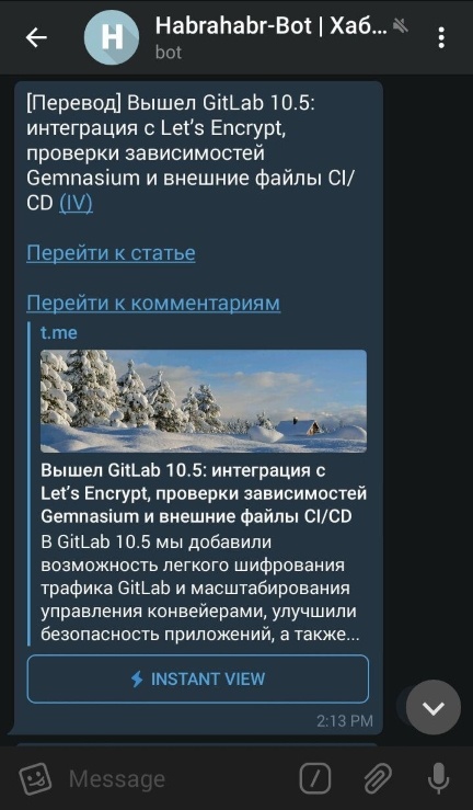 Написание Telegram-бота для Habrahabr - 2