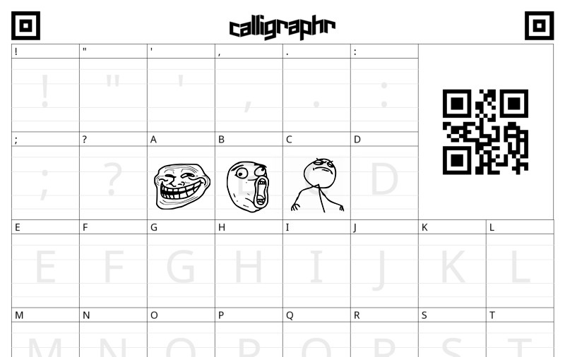 Font (ещё более) Awesome — узорное изобретение - 4 Заполненный шаблон Calligraphr
