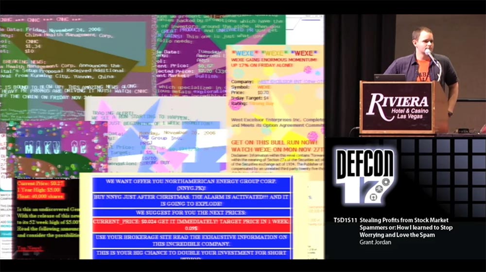 Конференция DEFCON 17. «Украсть прибыль у спамеров: как я перестал беспокоиться о спаме и полюбил его». Грант Джордан - 18