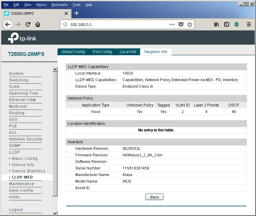 TP-Link T2600G-28MPS: работа с PoE, LLDP и Voice VLAN - 18