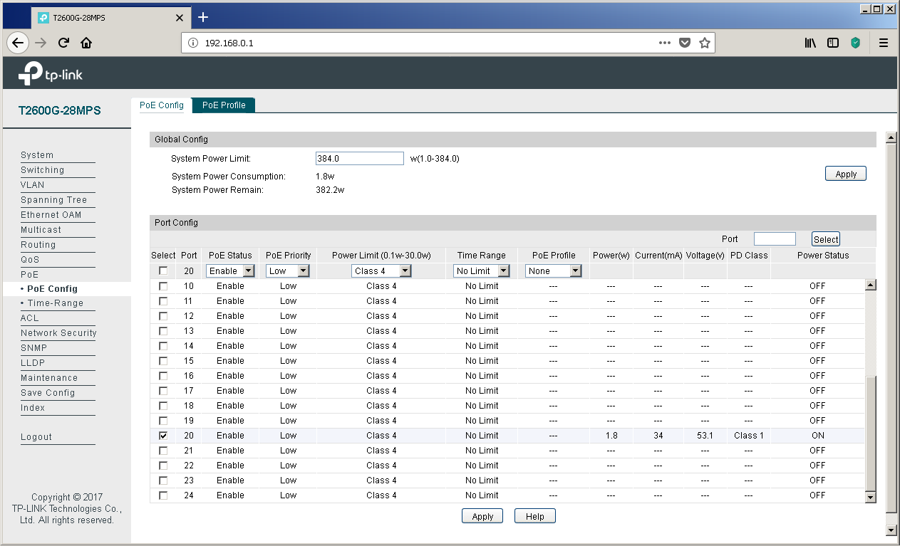 TP-Link T2600G-28MPS: работа с PoE, LLDP и Voice VLAN - 19