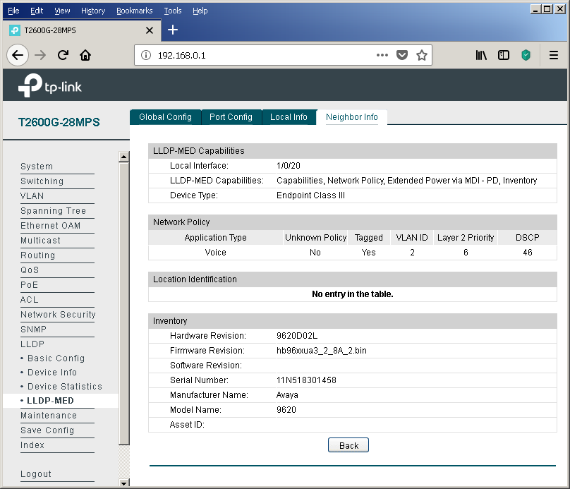 TP-Link T2600G-28MPS: работа с PoE, LLDP и Voice VLAN - 25