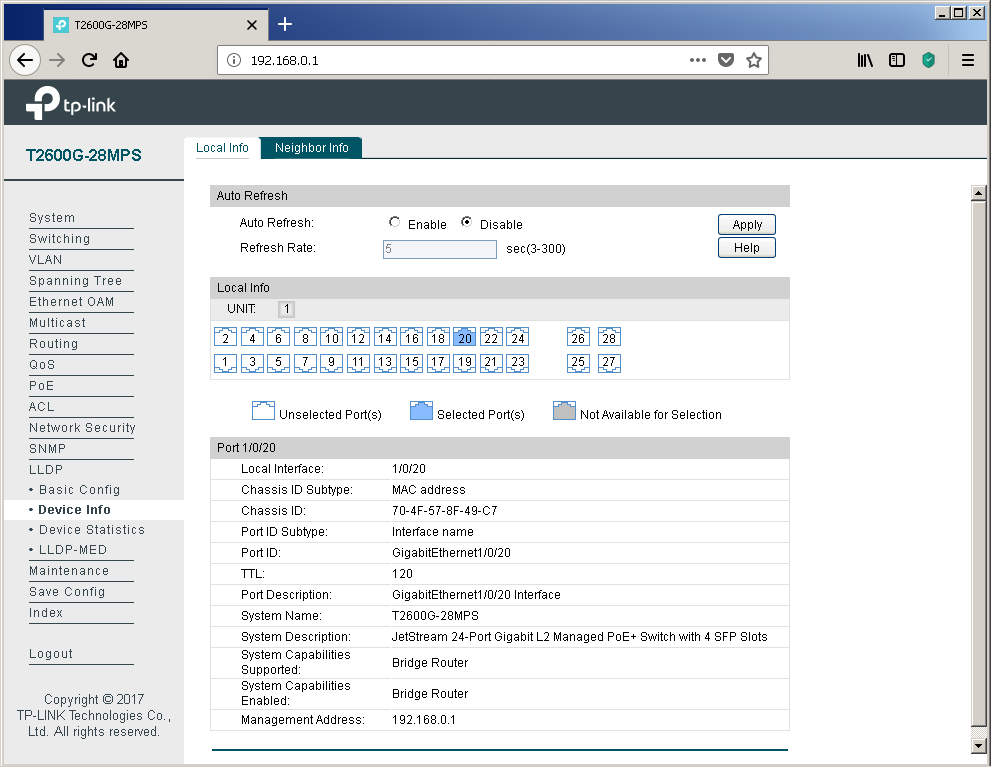 TP-Link T2600G-28MPS: работа с PoE, LLDP и Voice VLAN - 9