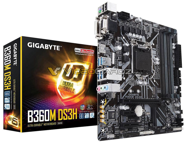 Основой системных плат Gigabyte B360N WiFi и B360M DS3H служит чипсет Intel B360