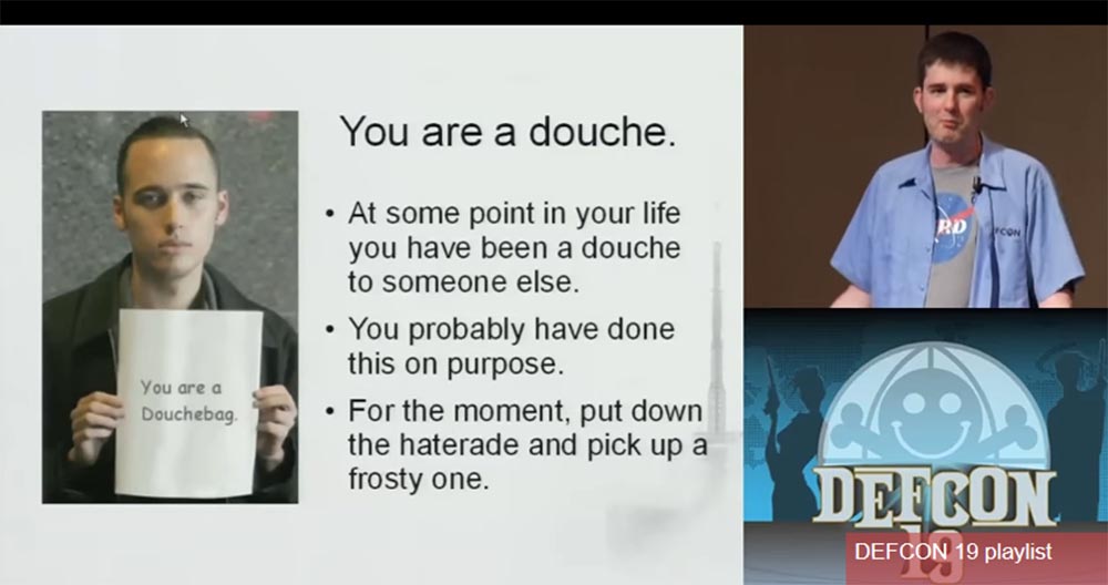 Конференция DEFCON 19. «Искусство троллинга». Мэтт «Опенфлай» Джойс - 2 Конференция DEFCON 19. «Искусство троллинга». Мэтт «Опенфлай» Джойс - 2