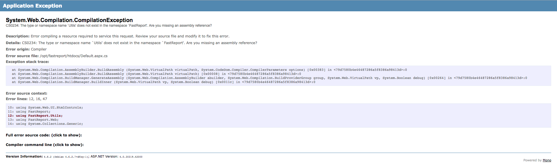 FastReport.Mono. Часть 1: Запуск демонстрационного Web-отчета - 3 FastReport.Mono. Часть 1: Запуск демонстрационного Web-отчета - 3