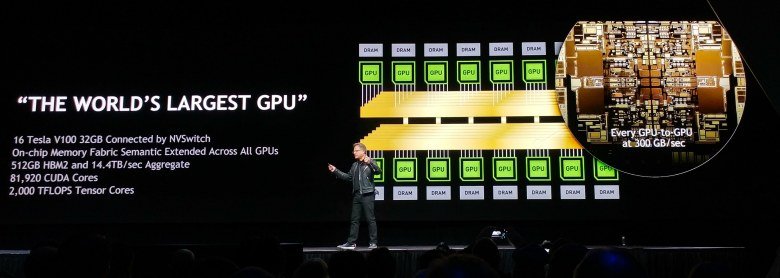 Сервер для задач глубокого обучения Nvidia DGX-2 построен на GPU Tesla V100