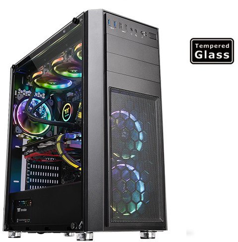 Боковая стенка корпуса Thermaltake Versa H26 изготовлена из стекла