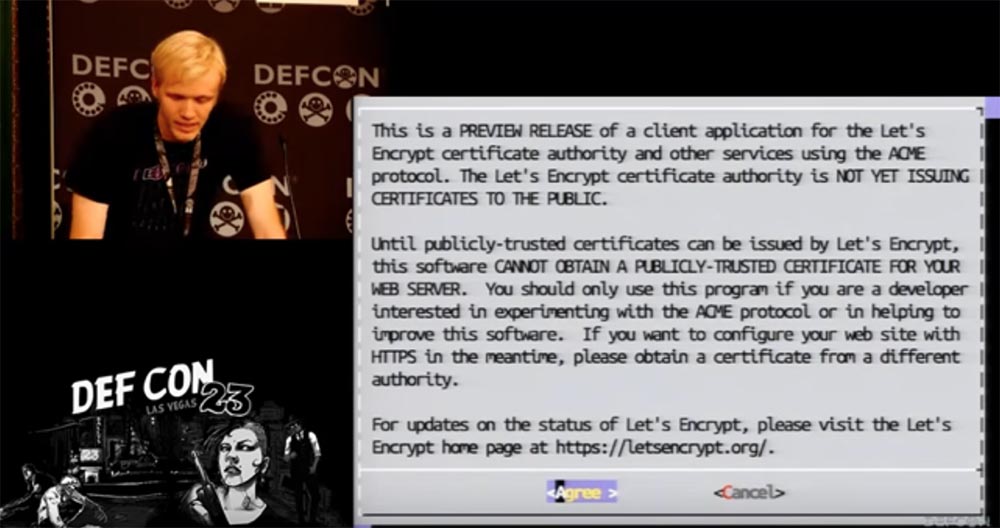 DEFCON 23. «Let'sEncrypt: чеканка бесплатных сертификатов шифрования для Интернет». Ян Жу, Питер Эккерсли, Джеймс Кастен - 14