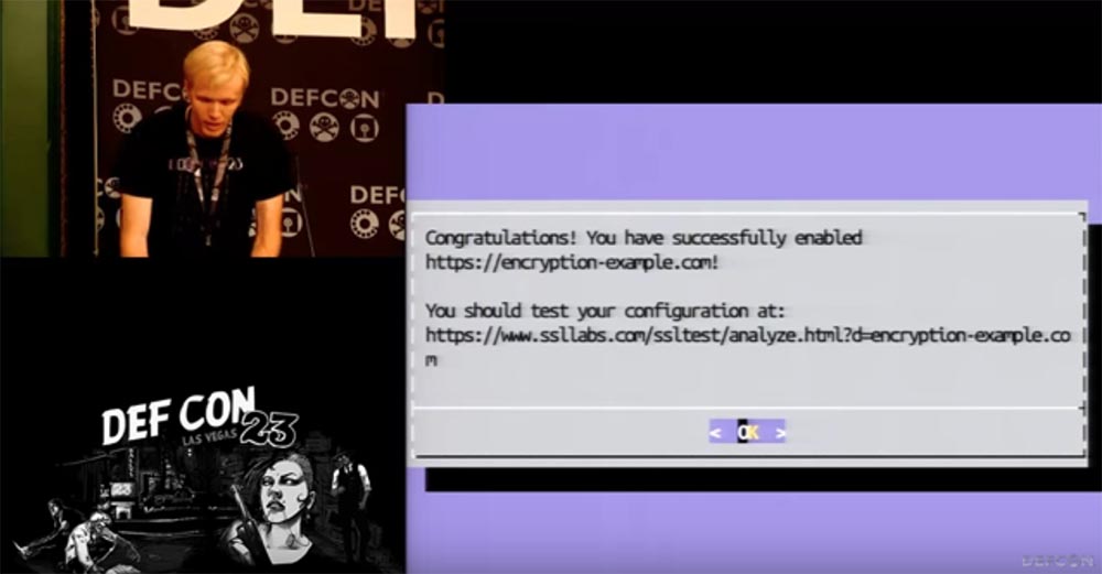 DEFCON 23. «Let'sEncrypt: чеканка бесплатных сертификатов шифрования для Интернет». Ян Жу, Питер Эккерсли, Джеймс Кастен - 15
