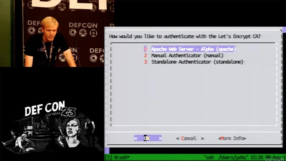 DEFCON 23. «Let'sEncrypt: чеканка бесплатных сертификатов шифрования для Интернет». Ян Жу, Питер Эккерсли, Джеймс Кастен - 18