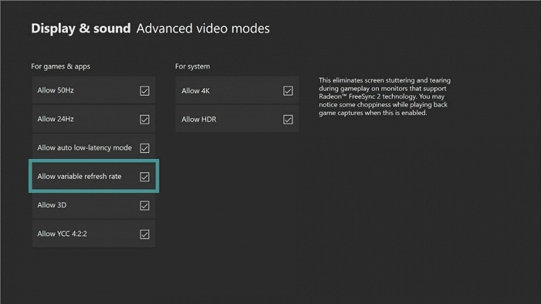 Консоли Xbox One получили поддержку технологии AMD FreeSync, но опробовать её пока могут лишь участники программы Preview Rings - 1