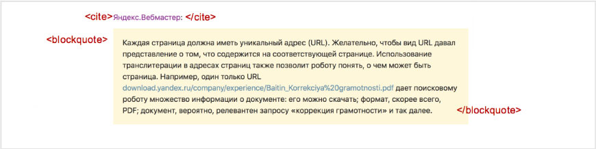 Пример использования тегов цитирования в статье Пример использования тегов цитирования в статье