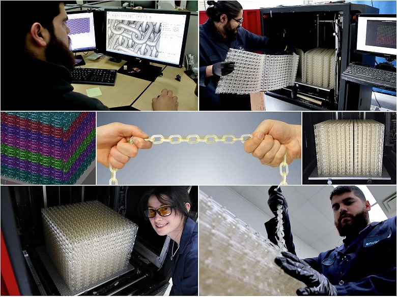 Для демонстрации материала E-RigidForm была изготовлена самая длинная в мире 3D-печатная цепочка