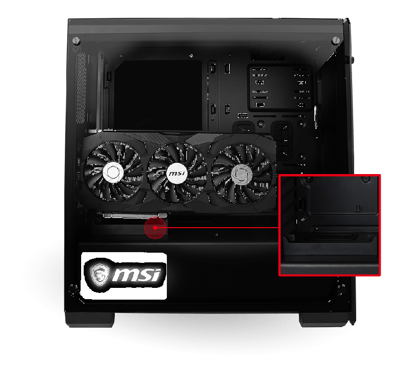 MSI Mag Pylon — компьютерный корпус со стеклянными панелями и тремя предустановленными вентиляторами с подсветкой - 3