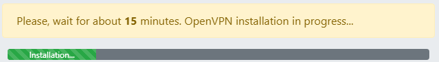 Установка OpenVPN в несколько кликов - 17 SSHeller OpenVPN progress