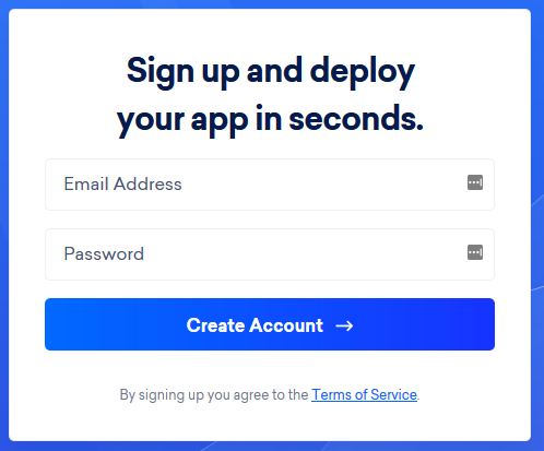 DigitalOcean register form