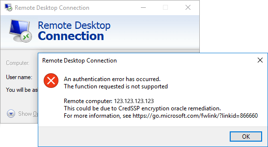 CredSSP encryption oracle remediation – ошибка при подключении по RDP - 1