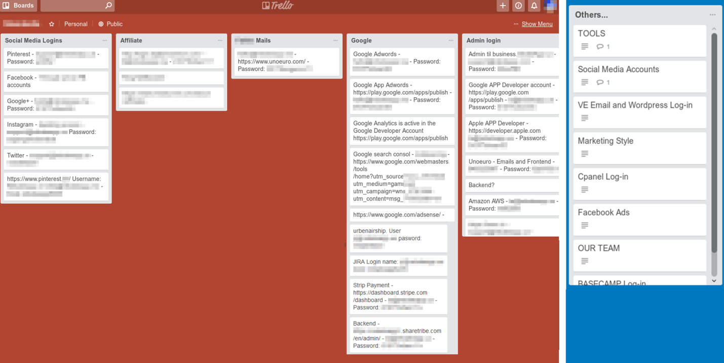 Рассказ о том, как я, с помощью Google, нашёл пароли на десятках публичных досок Trello - 5