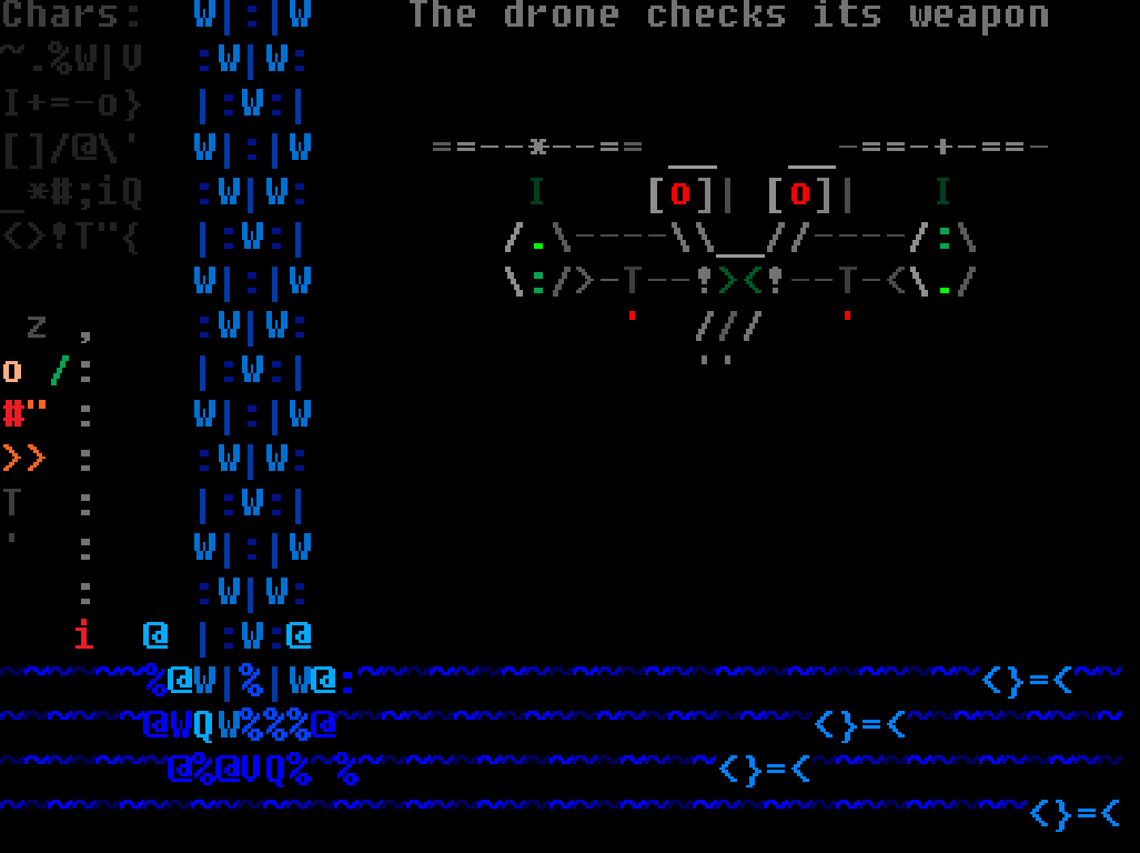 Консольная текстовая игра. ASCII Drone. ASCII Cyberpunk. ASCII Sci Fi. ASCII Drone Art.