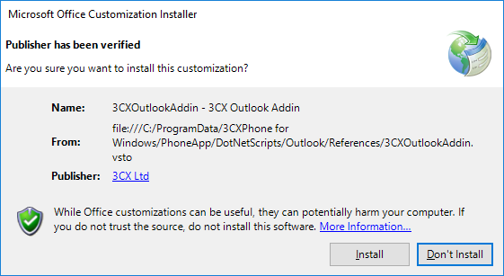 CRM-интеграция с Outlook в бесплатной версии 3CX - 3