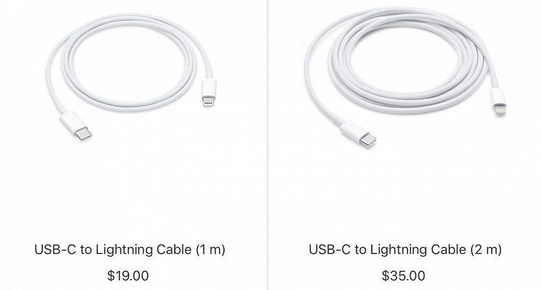 Apple снизила цену кабель с разъемами USB-C и Lightning
