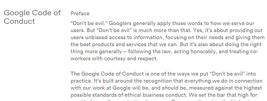 Фразу “Don't be evil” убрали из предисловия кодекса Google - 2