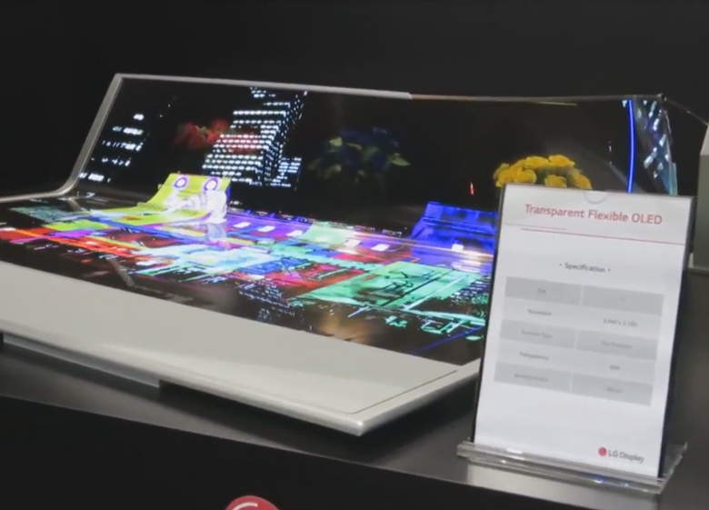 LG Display показала гибкий полупрозрачный 77-дюймовый дисплей OLED