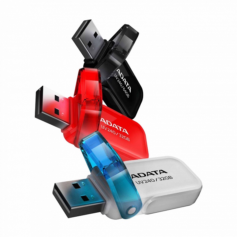 Флэш-накопитель Adata UV240 оснащен интерфейсом USB 2.0 