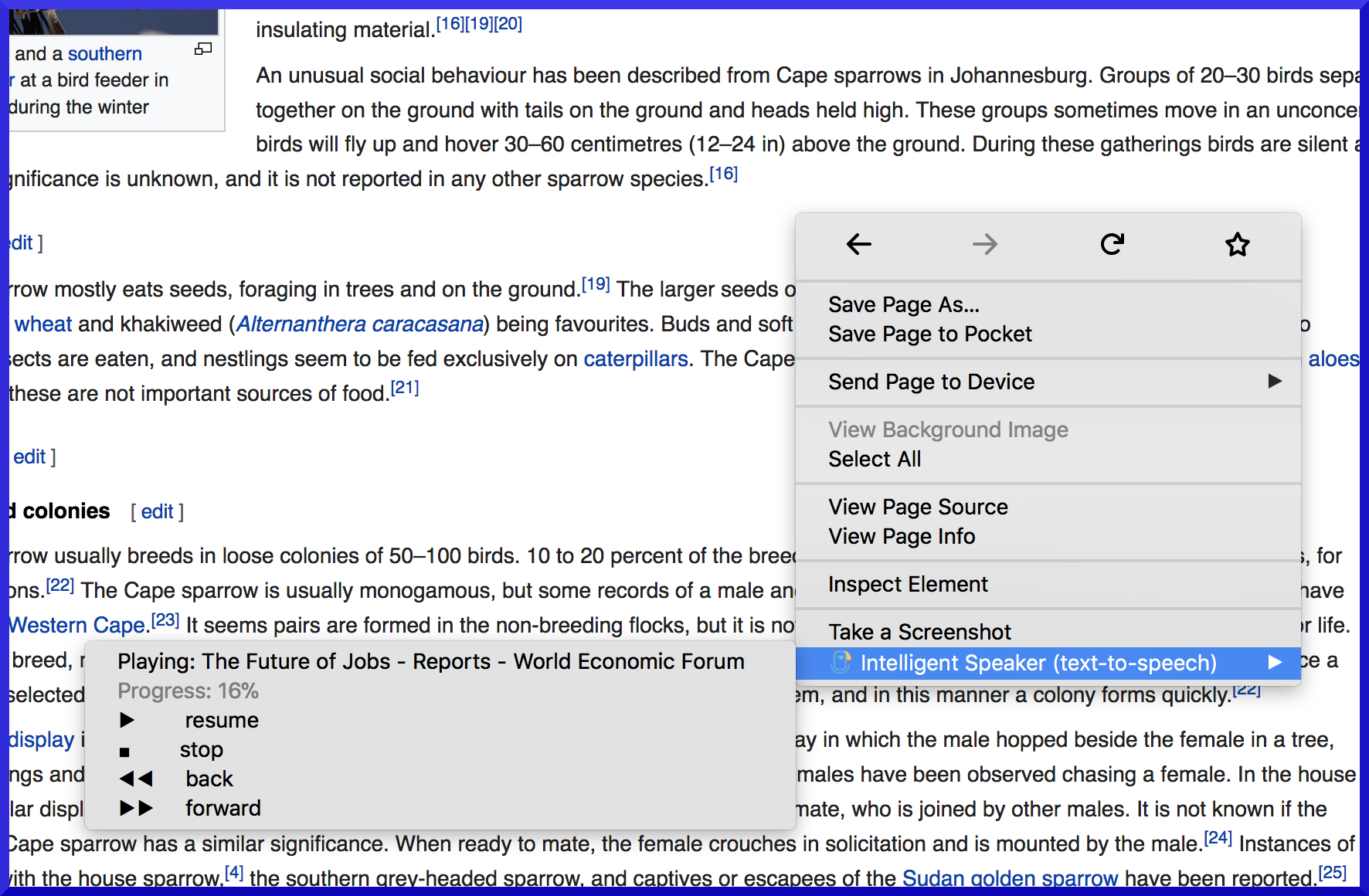 Как я год строил расширениe для браузера которое читает статьи голосом (с синхронизацией в подкаст) - 23 intelligent speaker old context menu rewind