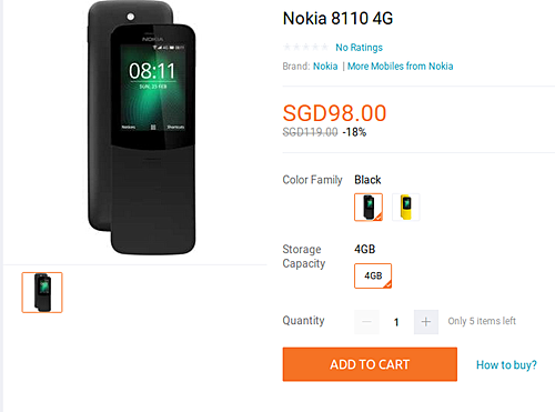 Начались продажи Nokia 8110 4G