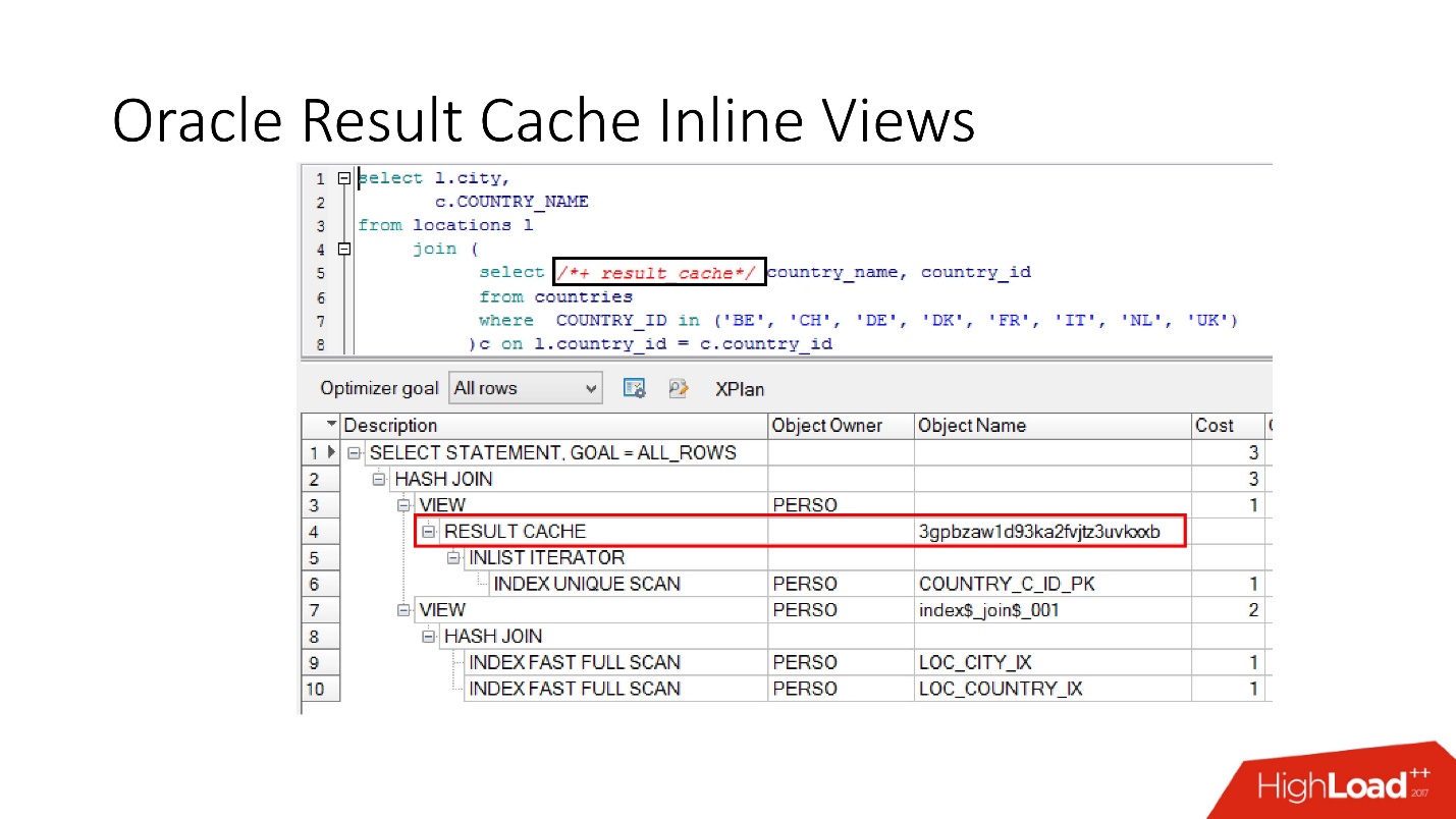 100500 способов кэширования в Oracle Database - 13