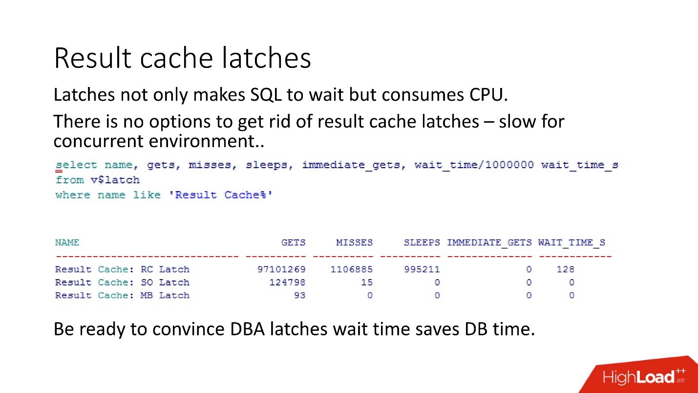 100500 способов кэширования в Oracle Database - 25