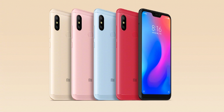 Опубликованы первые официальные изображения смартфона Xiaomi Redmi 6 Pro