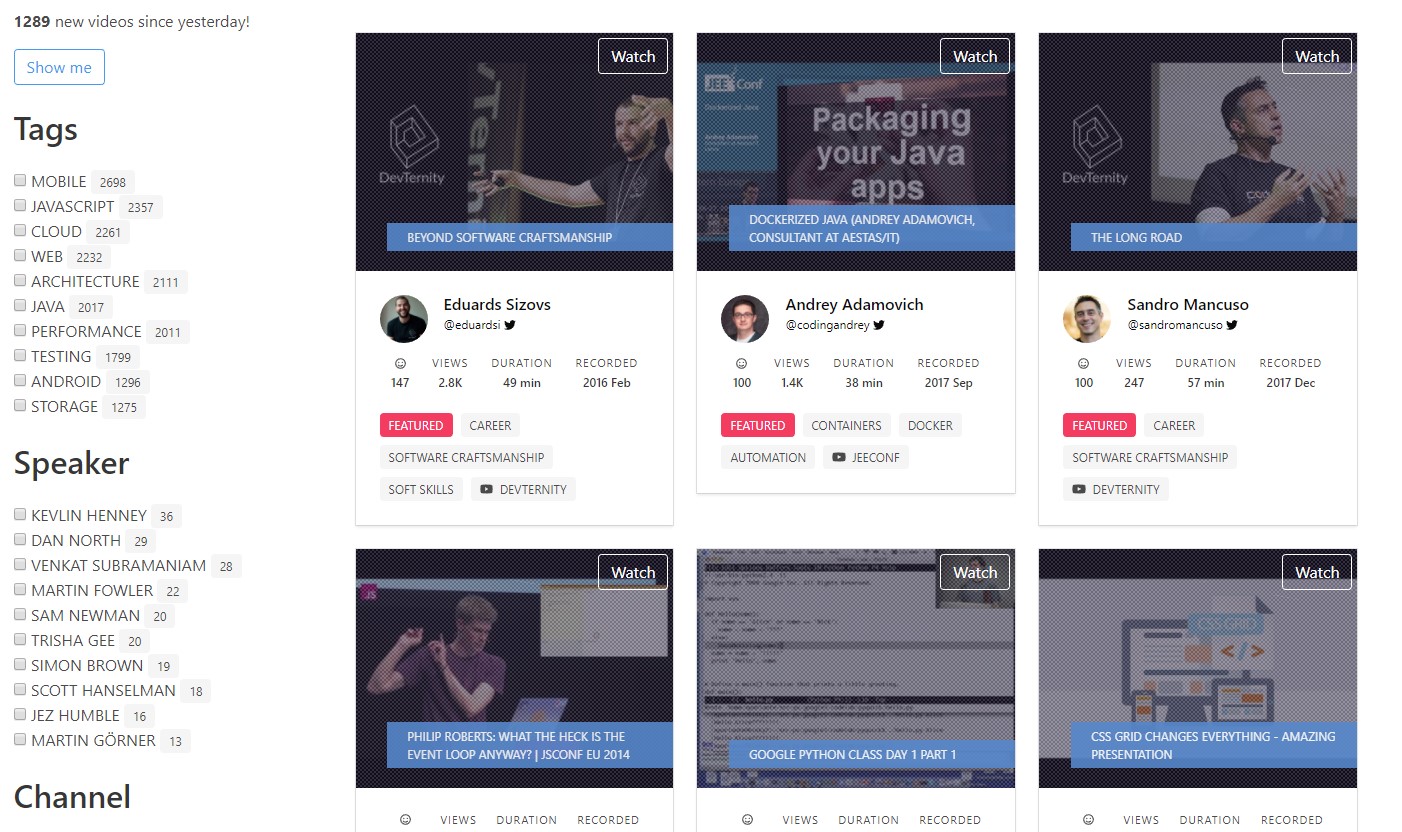 DevTube — новый Open source-агрегатор видеоматериалов для разработчиков - 1