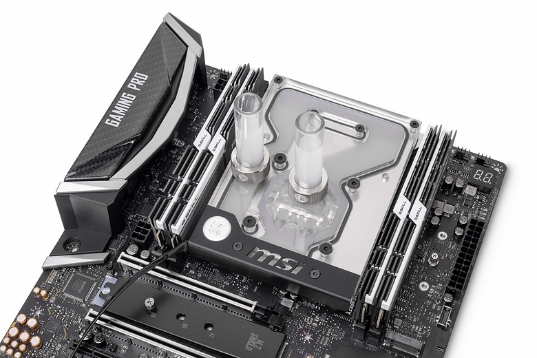 Водоблок EK Water Blocks EK-FB MSI X299M Gaming Pro Carbon RGB Monoblock оснащен полноцветной подсветкой