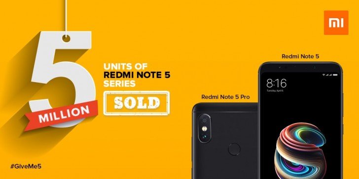 В Индии смартфоны Xiaomi Redmi Note 5 продаются вдвое быстрее предшественников