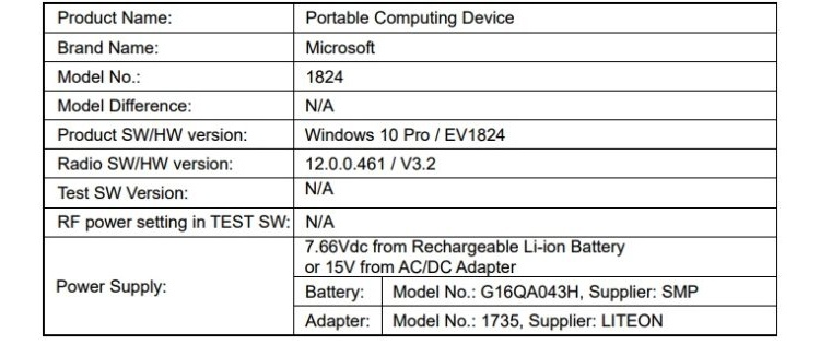 Новый планшет Microsoft Surface замечен на сайте американского регулятора