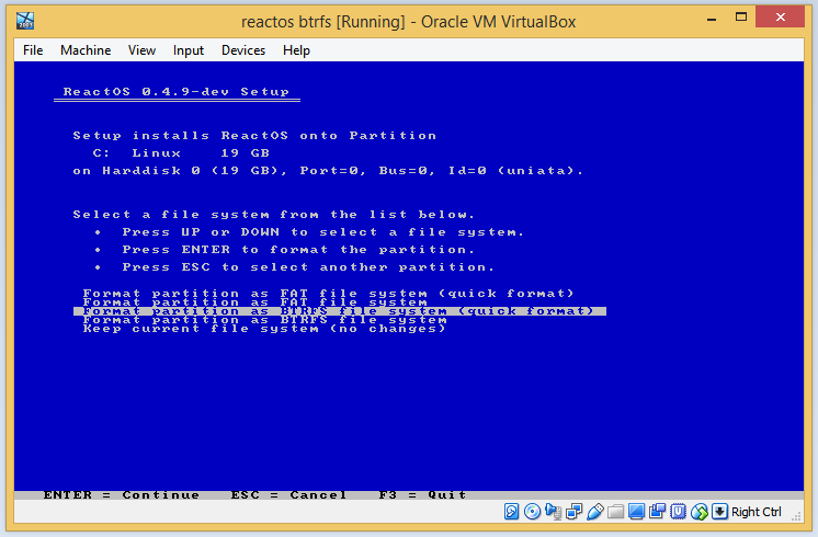 Запускаем ReactOS с BTRFS раздела - 1