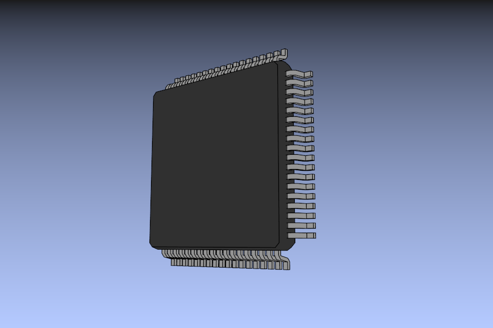 Blender: 3D-модель микросхемы для подключения в библиотеке KiCad - 1