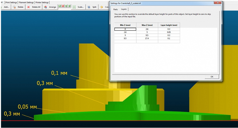 Уроки 3D печати. Печать деталей с разной толщиной слоя от 3Dtool - 4