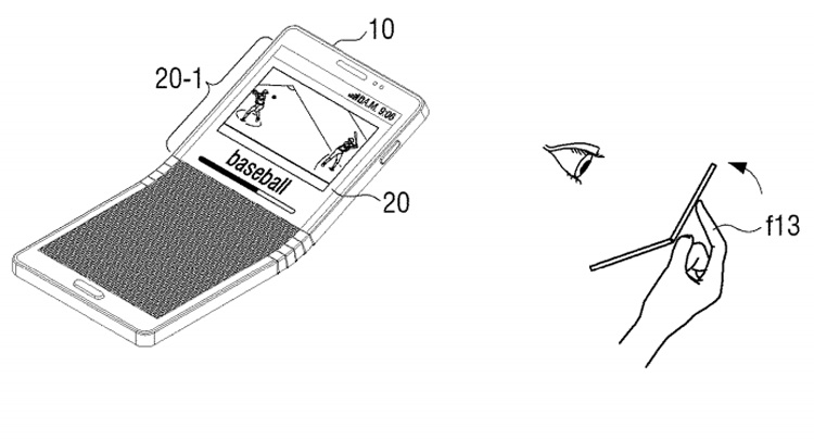 Патентное ведомство раскрыло дизайн гибкого смартфона Samsung