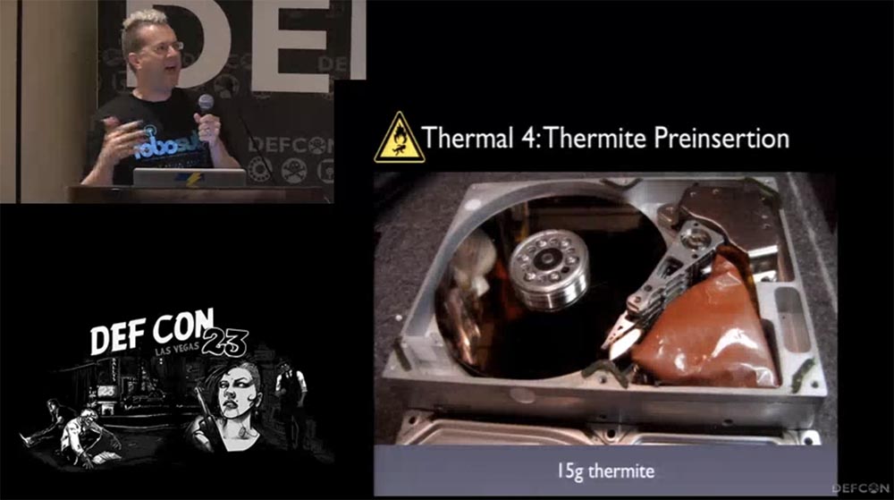 Конференция DEFCON 23. Как я потерял свой второй глаз, или дальнейшие исследования в области уничтожении данных. Часть 1 - 12 Конференция DEFCON 23. Как я потерял свой второй глаз, или дальнейшие исследования в области уничтожении данных. Часть 1 - 12