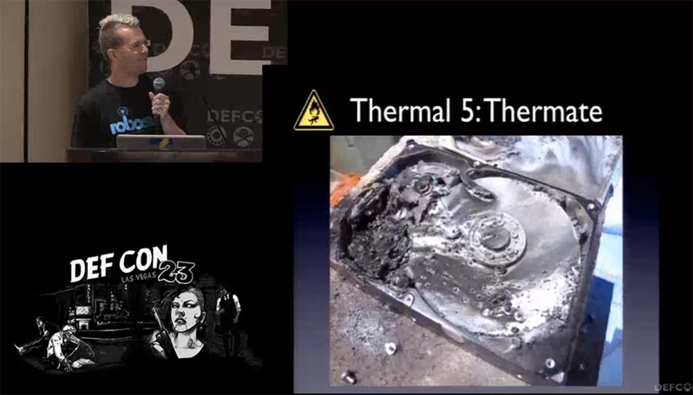 Конференция DEFCON 23. Как я потерял свой второй глаз, или дальнейшие исследования в области уничтожении данных. Часть 1 - 14 Конференция DEFCON 23. Как я потерял свой второй глаз, или дальнейшие исследования в области уничтожении данных. Часть 1 - 14