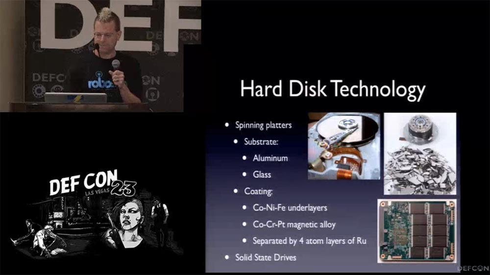 Конференция DEFCON 23. Как я потерял свой второй глаз, или дальнейшие исследования в области уничтожении данных. Часть 1 - 2 Конференция DEFCON 23. Как я потерял свой второй глаз, или дальнейшие исследования в области уничтожении данных. Часть 1 - 2